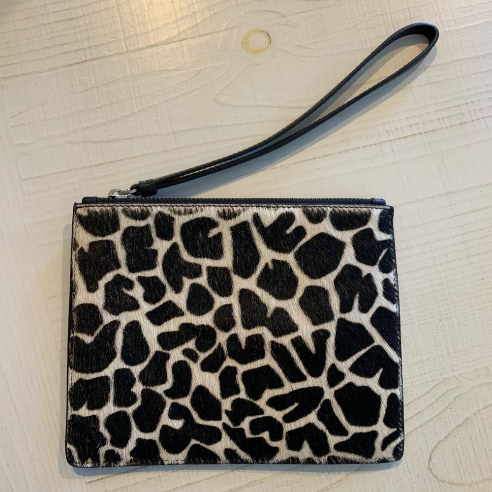 Animal print clutch.